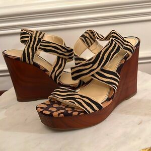 Animal print wedges